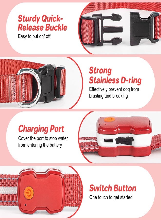 PcEoTllar Light Up Dog Collars, Led Dog Collar, Rechargeable, Night Walking, Waterproof, Glow in The Dark Dog Collars Light for Large Small Medium Dogs, Red l - Image 3